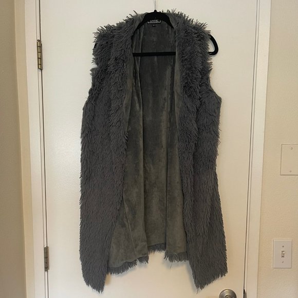 Angie Jackets & Blazers - Grey Faux Fur Vest